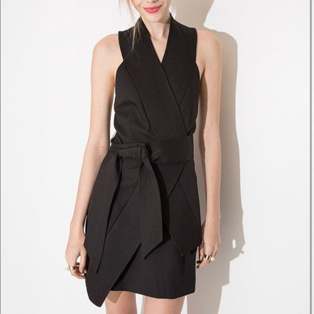 Cameo Black Wrap It Up Halter Dress Size Large